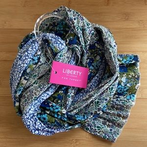 Liberty of London for Target Cotton Crinkle Scarf Jeff's Leaf Blue 3 Prints NEW